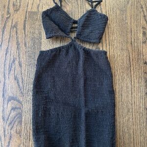 Indah Black Mini Cutout Dress